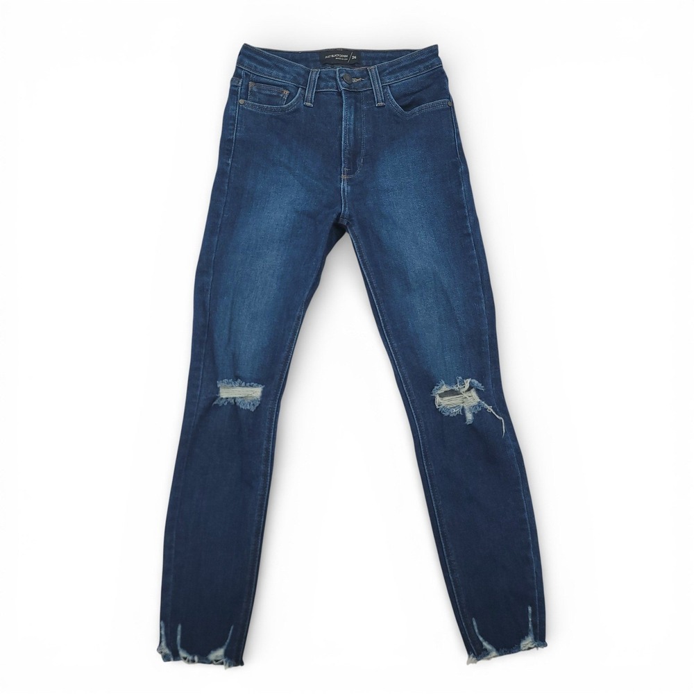 Just Black‎ Jeans Women 26 Distressed Skinny Raw Hem Stretch Denim USA Made